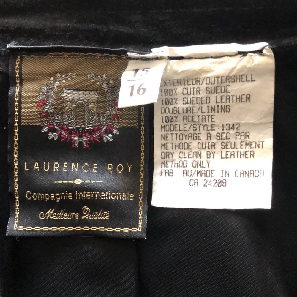 *Vintage! Black Suede A-Line Skirt - Picture 3 of 3